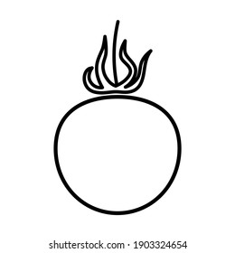 Tomato vector outline illustration in minimalistic style on white background