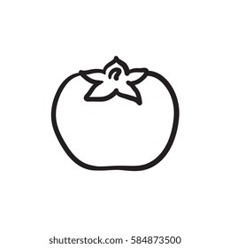 Tomato vector sketch icon isolated on background. Hand drawn Tomato icon. Tomato sketch icon for infographic, website or app.