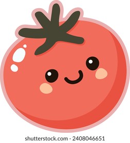 Tomato vector vegetable illustration with cute personality