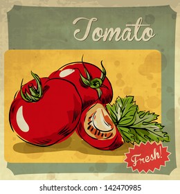 tomato vector vintage retro vegetables food grunge painting illustration vintage grunge card with tomato tomato vector vintage retro vegetables food grunge painting illustration classic classical styl