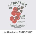 Tomato vegetable artwork for t shirt print, poster, sticker and other uses. Organic vegetable artwork.