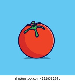 Tomato vegetable cartoon vector icon illustration food nature icon concept vector