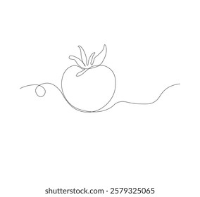 tomato vegetable continuous line drawing.white background,Tomato single line illustration,fresh tomato fruit vegetable line art,abstract red shaped single line tomato icon,