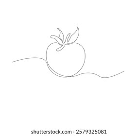 tomato vegetable continuous line drawing.white background,Tomato single line illustration,fresh tomato fruit vegetable line art,abstract red shaped single line tomato icon,