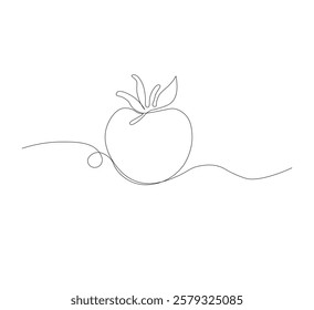 tomato vegetable continuous line drawing.white background,Tomato single line illustration,fresh tomato fruit vegetable line art,abstract red shaped single line tomato icon,