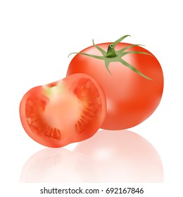 Tomato vegetable icon collection. different tomatoes isolated on background, vector illustration.