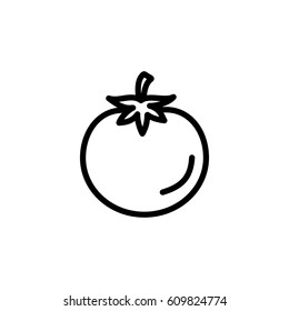 tomato vegetable icon line black on white