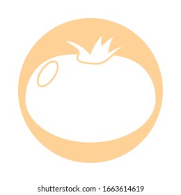 ícono de huerta de tomate sobre fondo blanco, estilo de bloque, ilustración vectorial