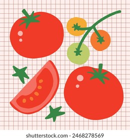 
Tomaten und Gemüse Illustration für Muster und Werbung