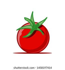 Tomato vegetable isolated icon for farm market, vegetarian salad recipe design. vector illustration in flat style