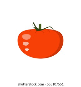 Tomato vegetable isolated on white background.Vector illustration in flat style.