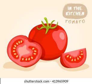 Tomato : Vegetable Isolated Set : Vector Illustration