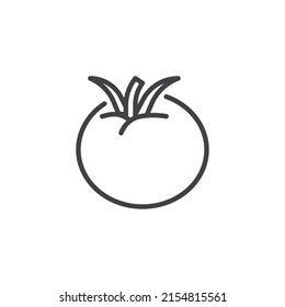 Icono de la línea de verduras de tomate. signo de estilo lineal para concepto móvil y diseño web. Icono vectorial de contorno de tomate entero. Símbolo, ilustración del logotipo. Gráficos vectoriales