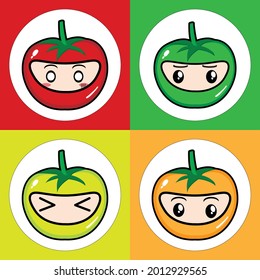Tomate Gemische Gemische Farben Masken Farben, die eine andere Ausdrücke hat