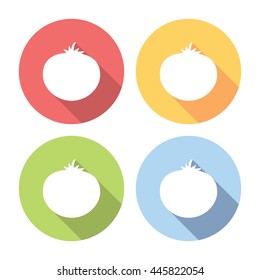 Tomato Vegetable Plant Flat Style Design Icons Set