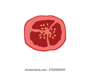 Tomato Vegetable Salad Slice Illustration