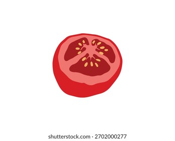 Tomato Vegetable Salad Slice Illustration