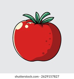 Tomato vegetable Simple isolated cartoon illustration with a light background