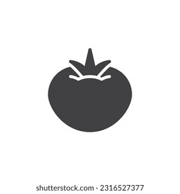 Tomato vegetable vector icon. filled flat sign for mobile concept and web design. Tomato glyph icon. Symbol, logo illustration. Vector graphics
