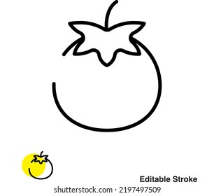 Tomato Vegetable Vector Line Icon