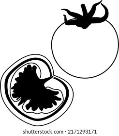 Tomatenpflanzenvektor. Linien und Silhouetten
