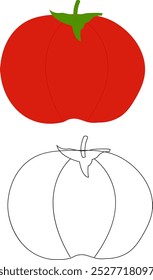 Tomato vegetables isolated on white background. Natural, organic and fresh whole tomatoes. Delicious and healthy ingredient for salads and seasonal food. tomato icon, vector, illustration