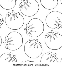 Vegetales de tomate sin fisuras. Antecedentes vegetarianos sanos de alimentos biológicos, productos ecológicos vegan orgánicos. Ilustración vectorial.