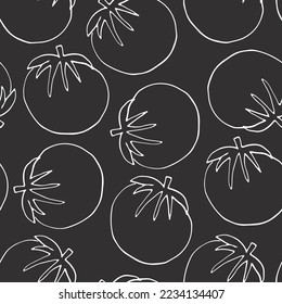 Vegetales de tomate sin fisuras. Antecedentes vegetarianos sanos de alimentos biológicos, productos ecológicos vegan orgánicos. Ilustración vectorial.