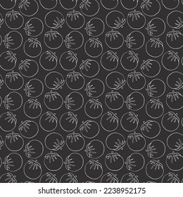 Tomato Vegetables seamless pattern. Vegetarian healthy bio food background, Vegan organic eco products. Vector illustration.