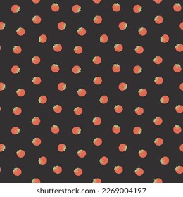 Tomato Vegetables seamless pattern. Vegetarian healthy bio food background, Vegan organic eco products. Vector illustration.