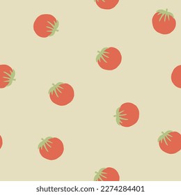 Vegetales de tomate sin fisuras. Antecedentes vegetarianos sanos de alimentos biológicos, productos ecológicos vegan orgánicos. Ilustración vectorial.