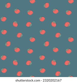 Tomato Vegetables seamless pattern. Vegetarian healthy bio food background, Vegan organic eco products. Vector illustration.