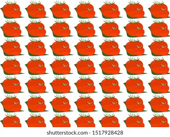 Tomatenhintergrund, Illustration, Vektorgrafik auf weißem Hintergrund.