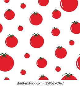 Tomato white background Cartoon vector seamless illustration