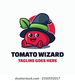 Tomato Wizard Simple Mascot Logo