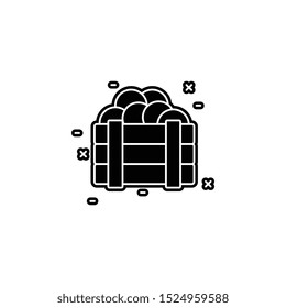 Tomatoes in basket icon. Simple glyph, flat vector of agriculture icons for ui and ux, website or mobile application