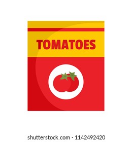 Tomatoes can icon. Flat illustration of tomatoes can vector icon for web isolated on white