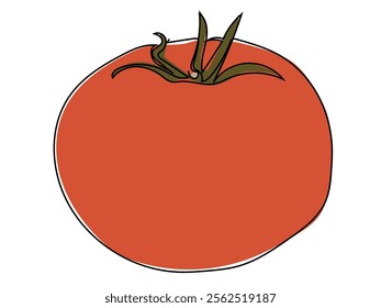 Tomatoes in continuous line style and can be edited later