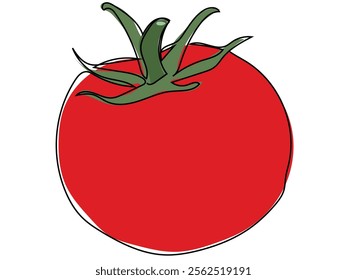 Tomatoes in continuous line style and can be edited later