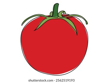 Tomatoes in continuous line style and can be edited later