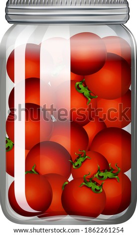 Tomatoes in the glass jar illustration