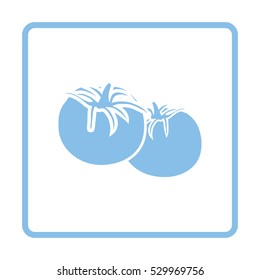 Tomatoes icon. Blue frame design. Vector illustration.