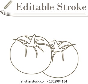 Tomatoes Icon. Editable Stroke Simple Design. Vector Illustration.