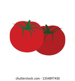 Tomatoes icon. Flat color design. Vector illustration.