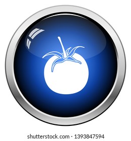 Tomatoes Icon. Glossy Button Design. Vector Illustration.