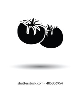 Tomatoes icon. White background with shadow design. Vector illustration.