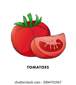 Tomatoes Illustration Clipart Vector Design