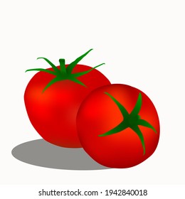 Tomatoes isolated on white background. Vector illustration.
