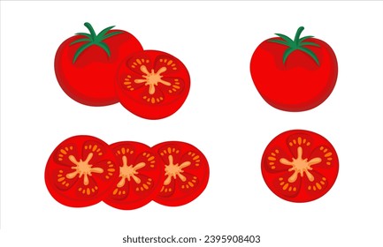 Tomaten einzeln auf weißem Hintergrund
