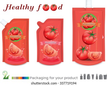 tomatoes juice packaging .vector illustration
